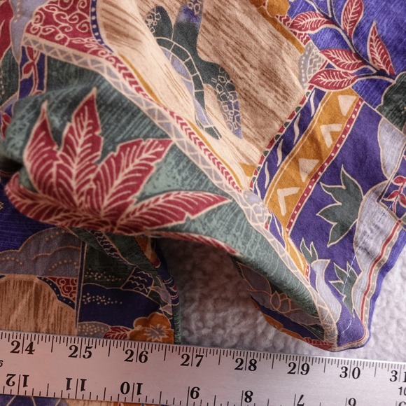 Tori Richard Men 2XL Hawaiian Shirt Turtles Fish Palm Trees Tropical Button Down - Picture 6 of 7